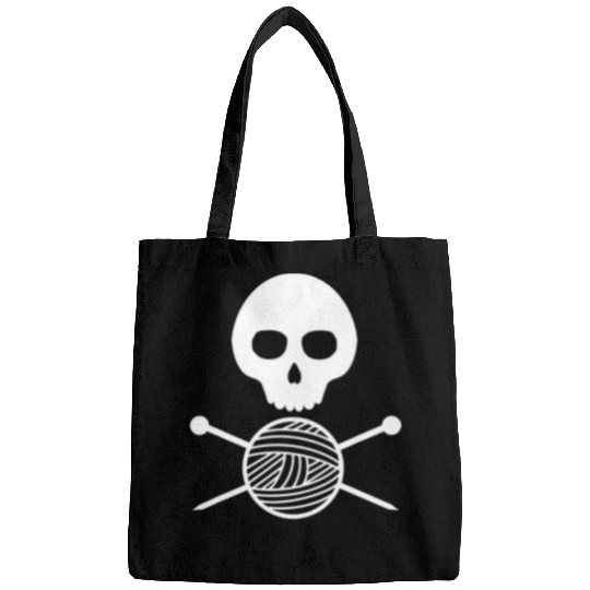 Skull Knitting Needles Crossbones Yarn ball Crafter Bags