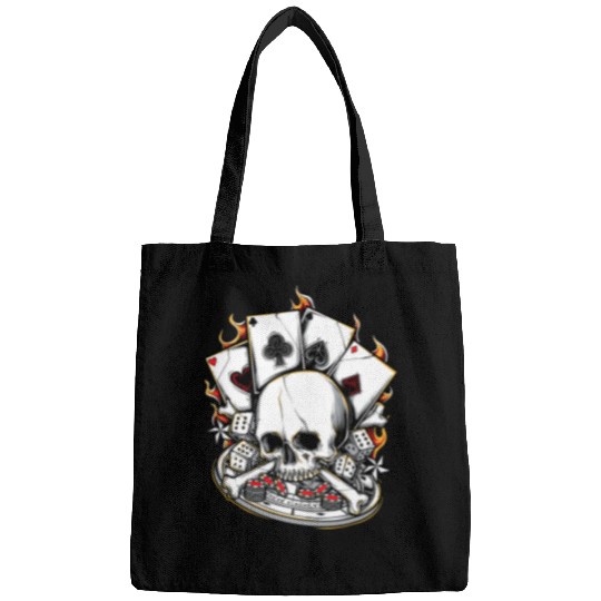 Skull Pokers Casino Chips Card Player Dice Roulette Gambling Bags
