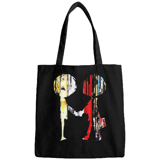 Colorful Shake hands Radiohead Bags