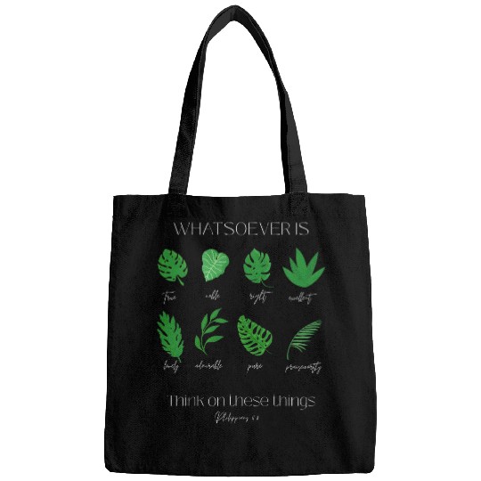Philippians 4:8 Bible Verse and Plants Bags