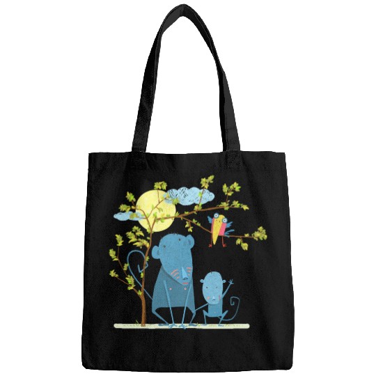 Monkey with child and bird Bags