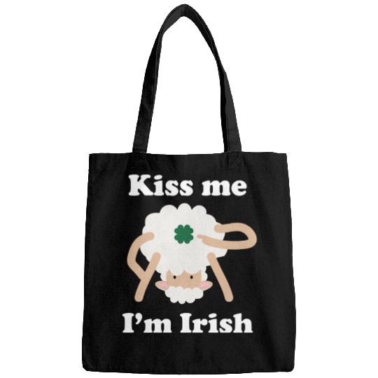 Kiss Me Im Irish Sheep Funny St Patricks Day Pun Bags