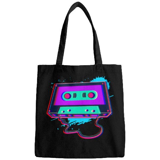 80s Music Cassette Tape : 3D, Neon, 80s songs Bags