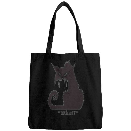 Angry black cat Bags