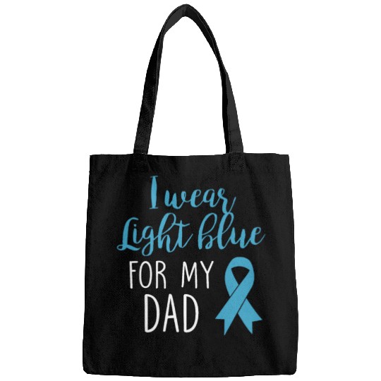 I Wear Light Blue For Dad Bags Prostate Cancer