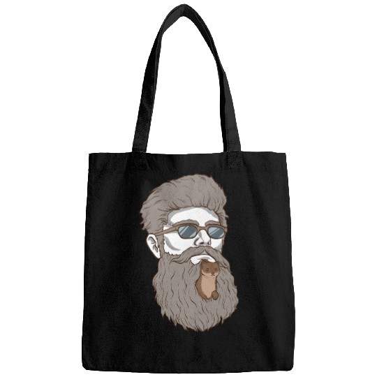 Beard Weasel Funny Beard Design Bags