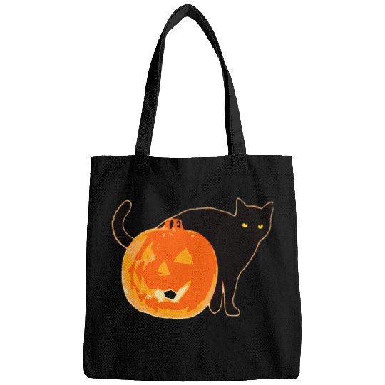 Halloween Black Cat Jack o Lantern Pumpkin Funny Bags