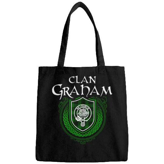 Graham Surname Scottish Clan Tartan Crest Badge Bags