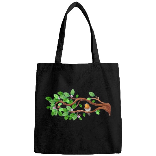 tree flowers bird Bags