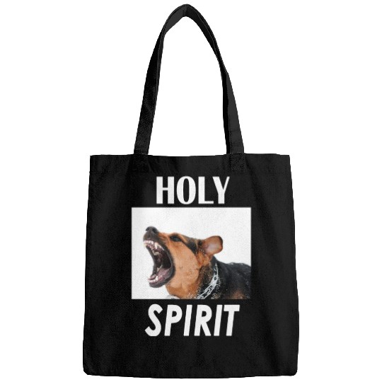 Holy Spirit dog barking Bags