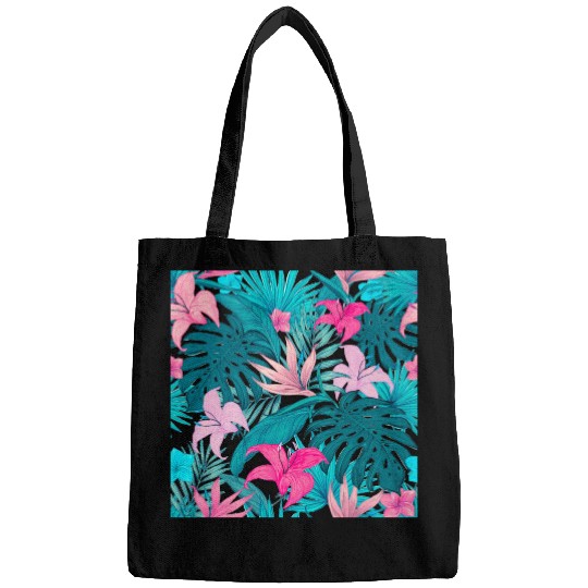 Elegant Tropical Floral Background Bags