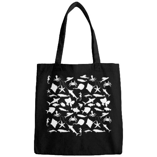 Fishes sea animals pattern Bags