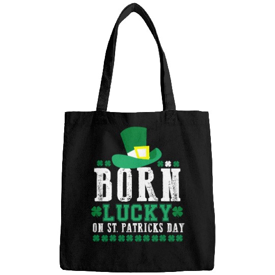 Born Lucky on St Patricks Day Birthday Toddler Bags
