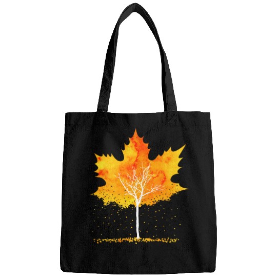 Maple Leaf Autumn Orange Fall Leaves Bags