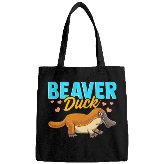 Beaver Duck Platypus Pun Cute Duck Billed Platypus Bags