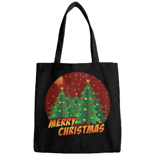 Christmas Xmas Tree Winter Snow Merry Christmas Bags