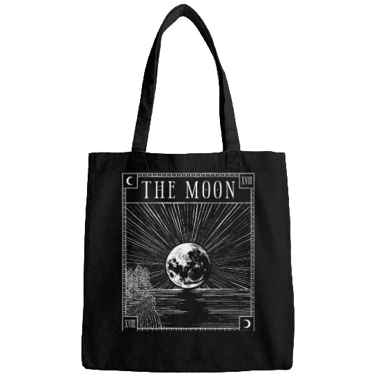 Moon Tarot Card XVIII Occult Witchcraft Gothic Bags