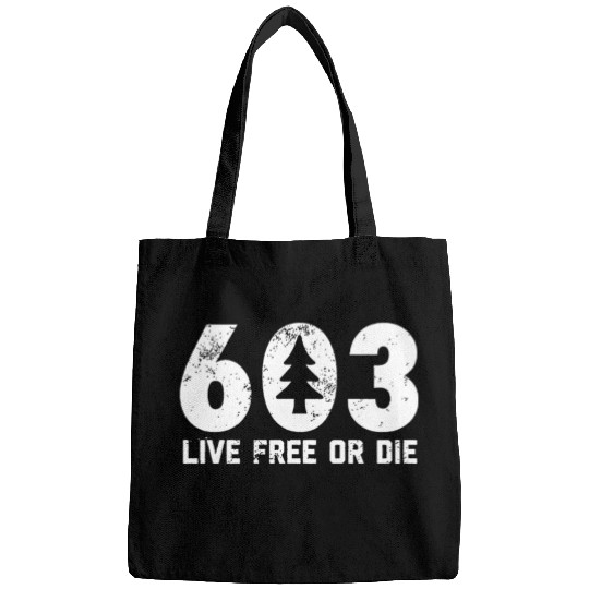 Live Free or Die 603 tree New Hampshire Bags