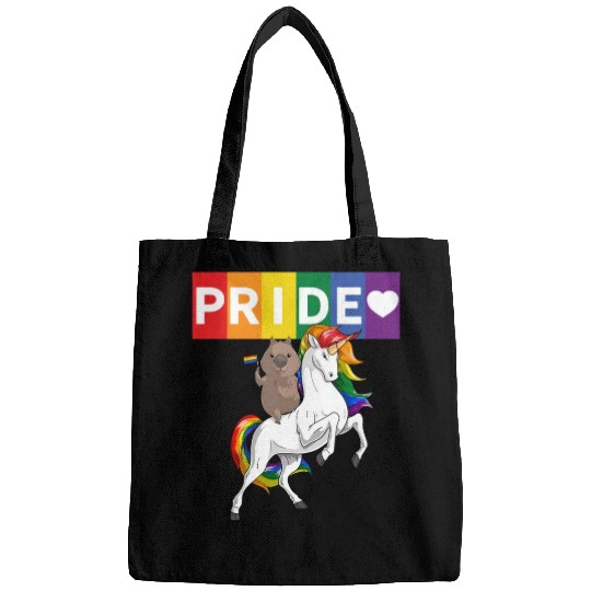 LGBT Gay Pride Wombat Riding Rainbow Unicorn Bags