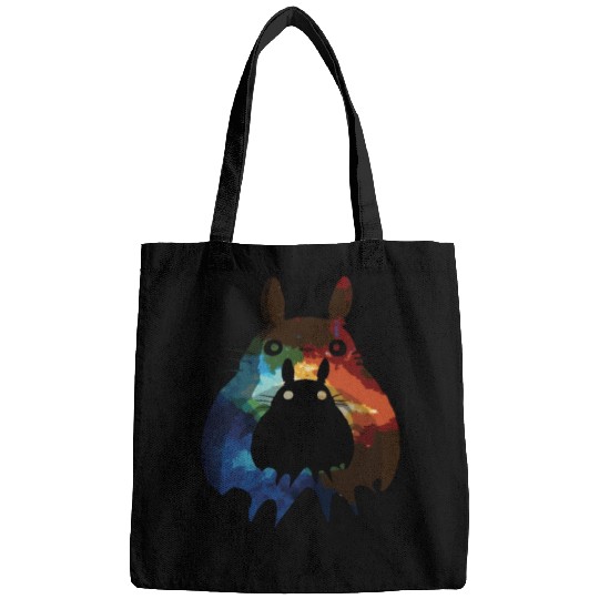 Totoro Watercolor Silhouette Fantasy Fictional Bags