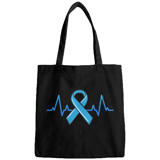 Prostate Cancer Fighter Heartbeat Bags Blue Ribbon