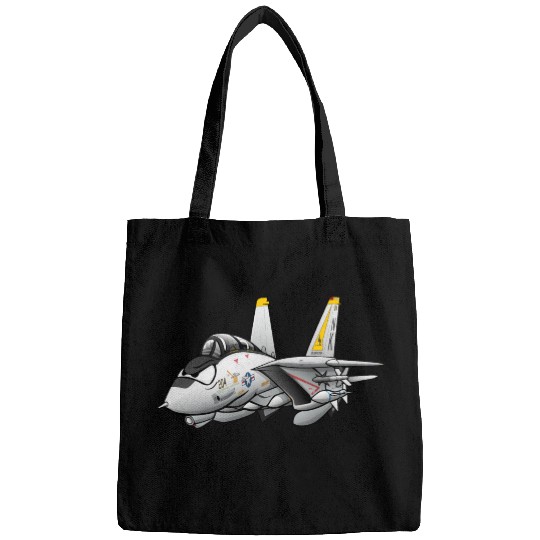 F-14 Tomcat Military Fighter Jet Aircraft Cartoon Bags