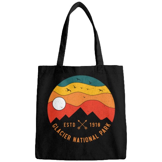 Retro Glacier National Park Montana Souvenir 80s Bags