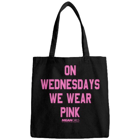 Mean Girls Pink On Wednesday Square Text Bags
