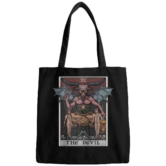The Devil Tarot Card Halloween Baphomet Satanic Ba Bags