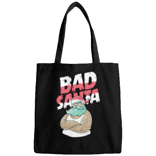 Bad Santa Claus Christmas Tattoo Bags