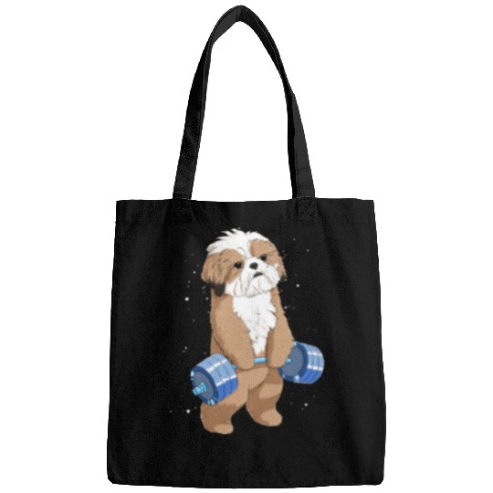 Funny Weight Lifting Fitness Gym Shih Tzu Dog Bags