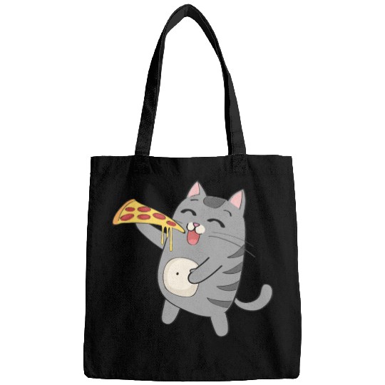Cat Eating Pizza Funny Cat Pizza Gift Bags