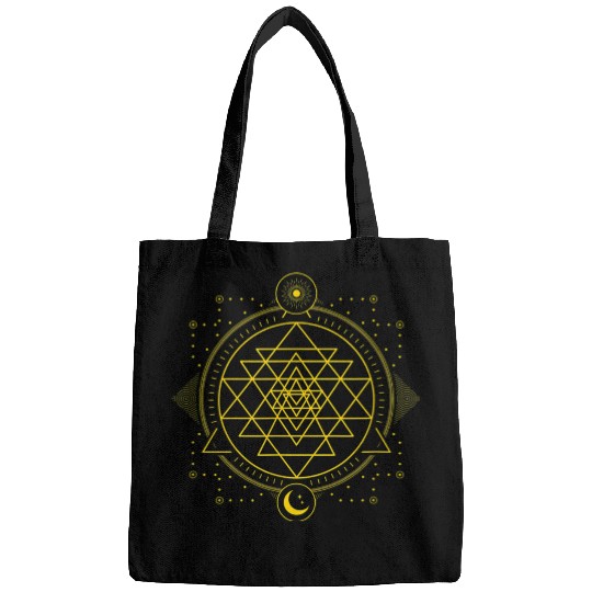 Sri Yantra Geometry Chakra Sun and Moon Bags