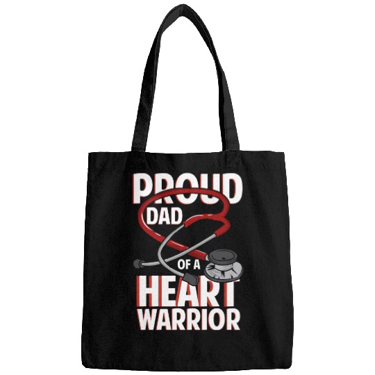 Proud Dad Of A Heart Warrior Coronary Disease CHD Bags