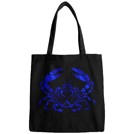 Blue Foil Crab, Tribal Art Style Bags