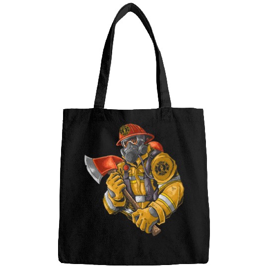 firefighter fire brigade fire station blueish use Bags