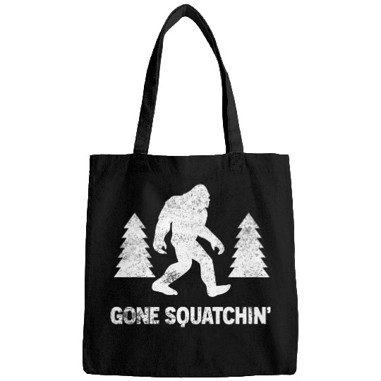 Gone Squatchin Bigfoot Sasquatch Distressed Bags