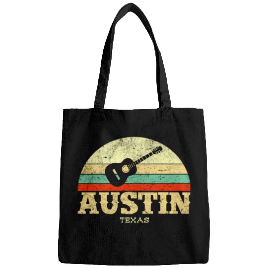 Retro Austin Texas Guitar Vintage Lone Star State Bags