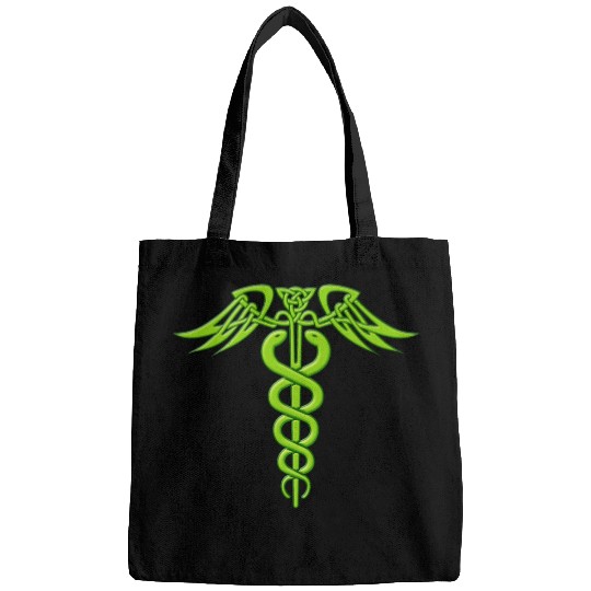 Green Celtic Knot Caduceus Bags