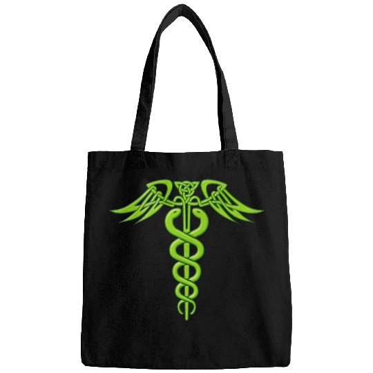 Green Celtic Knot Caduceus Bags