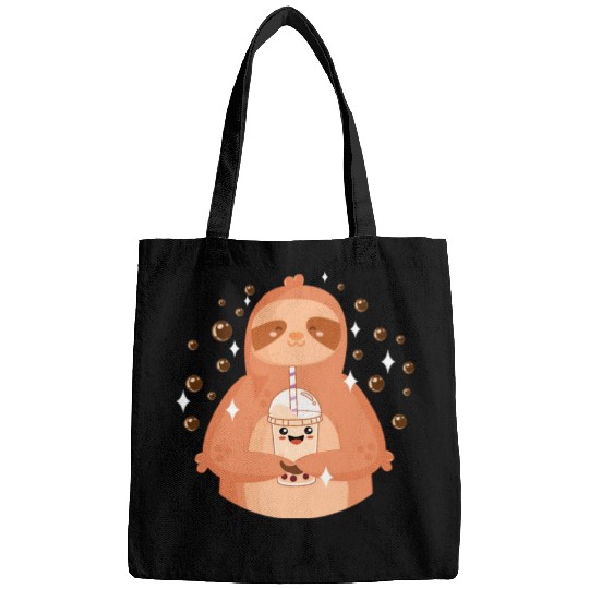 Boba Tea Kawaii Sloth Drinking Bags