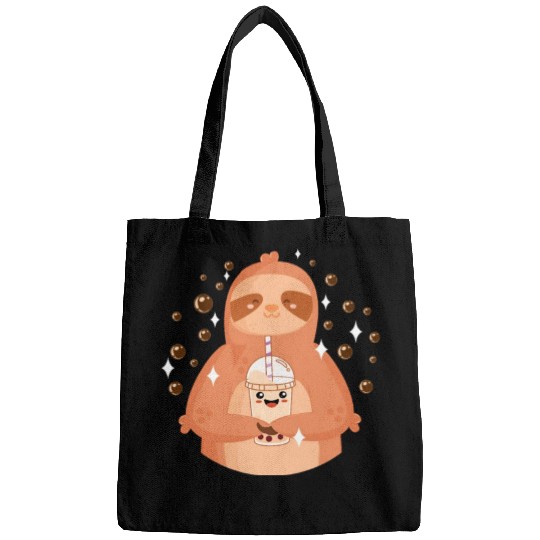 Boba Tea Kawaii Sloth Drinking Bags