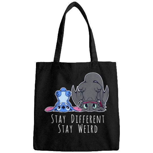 Stay Different Stay Weird Toothless And Stitch Bags