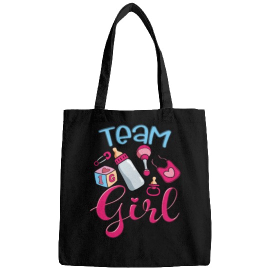 Cute Team Girl, Gender Reveal, It's A Baby Girl Bags