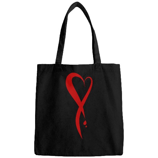 Heart bleeding, hand drawn Bags