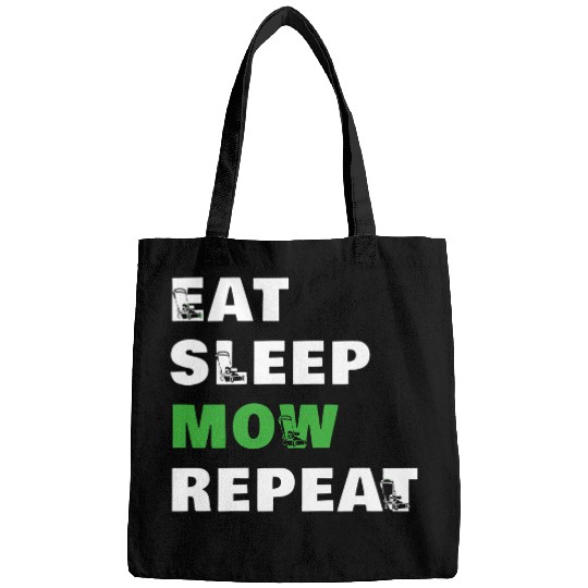 Eat Sleep Mow Repeat Funny Lawn Mowing Gardener Mo Bags