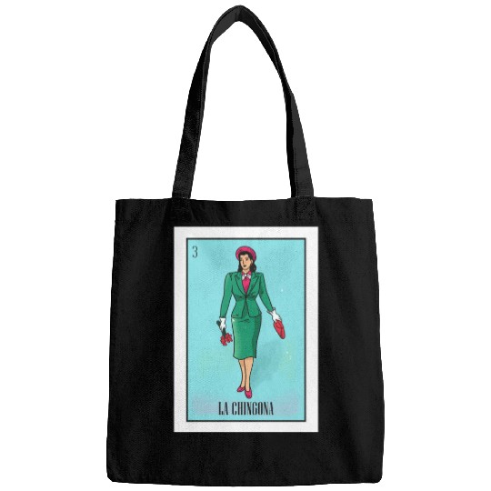 La Chingona The Bad Ass Woman Card Mexican Lottery Bags