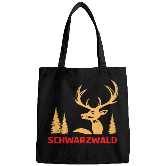 Red deer in the forest design for Black Forest Bags