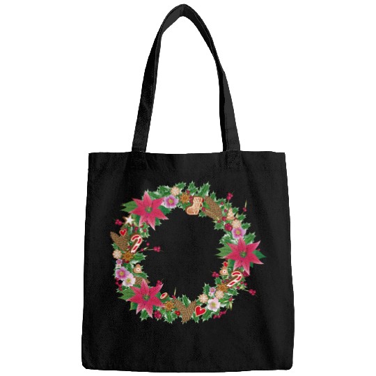 classic Christmas wreath lavishly decorated Bags