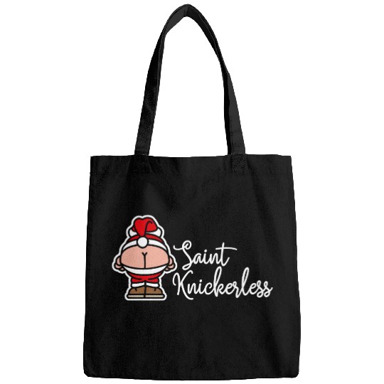 St. Knickerless funny Santa Claus Christmas puns Bags